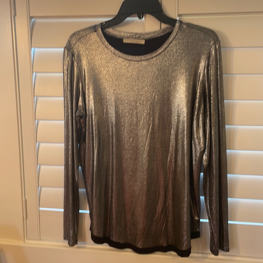 Silver, long sleeve shirt